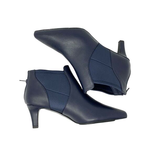 Easy Street Saint Faux Leather Ankle Boot Navy 10W - Picture 5 of 7